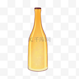 创意饮料图片_黄色圆弧创意饮料瓶子元素