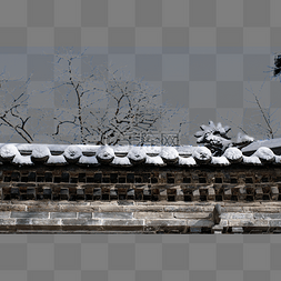 雪后的寺庙屋檐