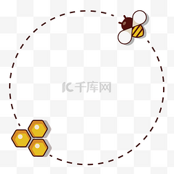 蜜蜂采蜂蜜图片_简约小蜜蜂边框