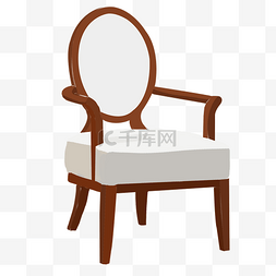 卡通中式家具图片_白色椅子卡通插画