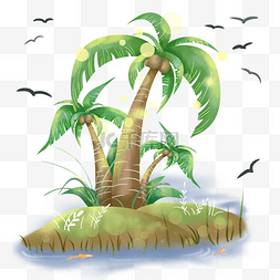 夏天椰树装饰插画