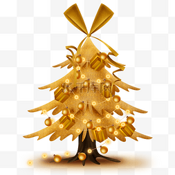 金色图片_金色的圣诞树