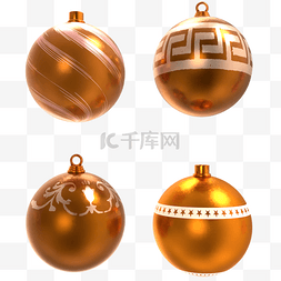 金色线条光效图片_3d金色圣诞装饰球