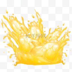 黄色橙汁图片_果汁橙色喷溅