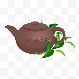 中国风茶叶茶壶
