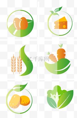 图标组合图片_矢量农产品图标