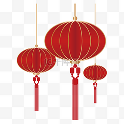 中式喜庆立体红灯笼