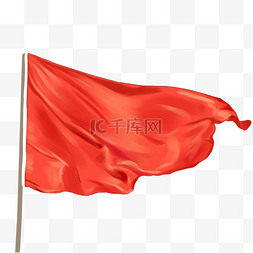 红色飘逸的旗帜
