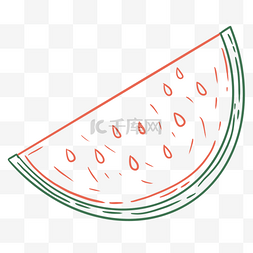 线条场景夏天水果蔬菜西瓜
