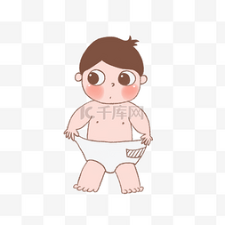 小婴儿穿纸尿裤