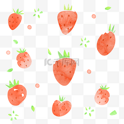草莓矢量图片_夏季草莓印花