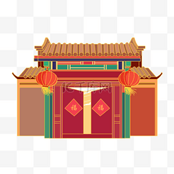 开工图片_中国风国潮风描金古建筑房子