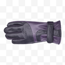 皮质手套图片_一个黑紫色保暖真皮手套