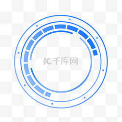 圆形蓝色科技边框图片_蓝色渐变科技边框