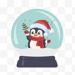 圣诞树企鹅圣诞水晶球元素