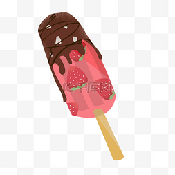 夏日草莓夹心巧克力冰棒