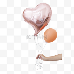 橙色心形唯美浪漫气球
