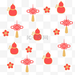 春节中国结底纹
