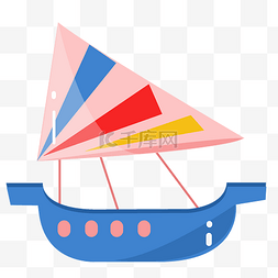 蓝色创意帆船