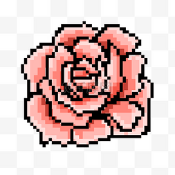 玫瑰花朵像素画