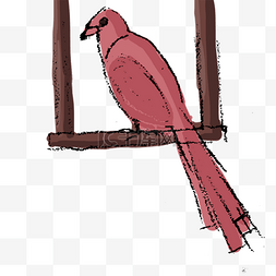红色的小鸟免抠图