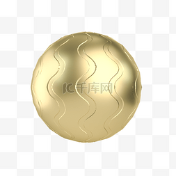 金色金属质感纹理圆球装饰