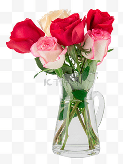 法式花瓶图片_女神节玫瑰花花瓶