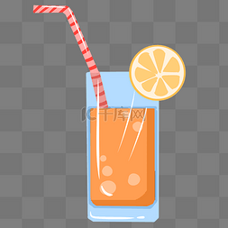 一杯橙汁图片_一杯美味橙汁插画