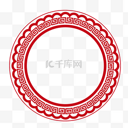 圆圈花纹图片_红色中国风花纹圆圈