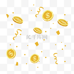 金币图片_卡通金币飞溅漂浮素材