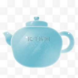 陶瓷茶杯图片_陶瓷提壶茶具插画