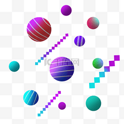 彩色圆球漂浮图片_电商漂浮彩色圆球