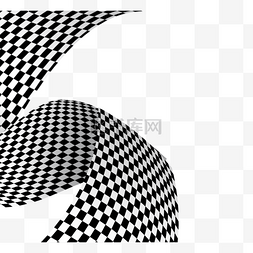 黑白赛车格子旗元素