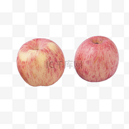 两个大红富士苹果