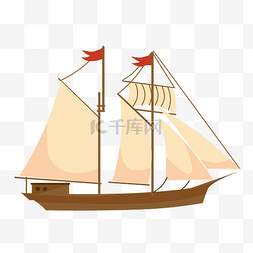 白色风帆大型帆船
