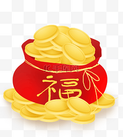 金币袋袋子图片_一袋子金币