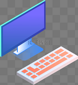 矢量立体台式电脑