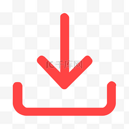 红色线性电脑下载图标