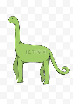 绿色的食草恐龙插画