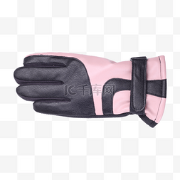 皮质手套图片_一个黑粉色冬天皮质手套