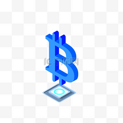 比特币图片_蓝色商务比特币字母符号