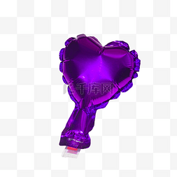 紫色心形图片_可爱的紫色心形气球