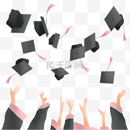 毕业季学士帽图片_毕业季学生们扔学士帽
