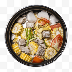 中式美食排骨煲汤