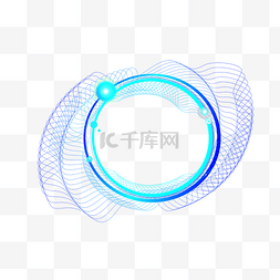 科技效果图片_蓝色科技发光效果圆环