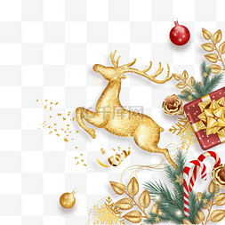 装饰圣诞金色边框图片_圣诞节装饰边框