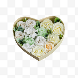 鲜花爱心礼盒图片_一个装满鲜花的爱心礼盒