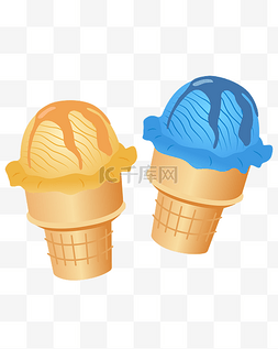冰淇淋手绘图片_矢量手绘卡通冰激凌