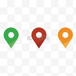地理坐标图片_清新彩色定位图标扁平化设计