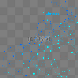 点线几何体图片_蓝色科技感抽象浮点线